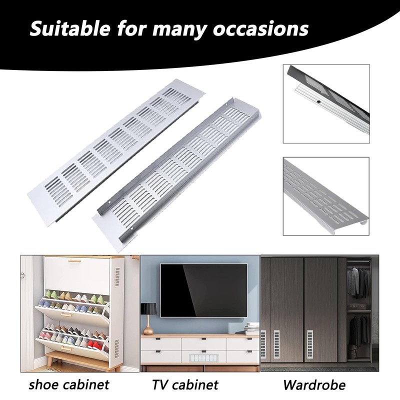 2 Pcs Kitchen Plinth Vent, 300 x 80 mm Radiator