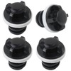 Black Pack of 4 Cooler Drain Plugs Knob for RT*C