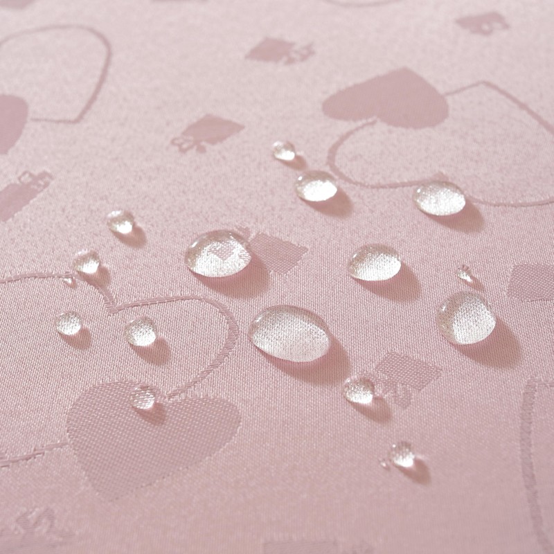 SASTYBALE Tablecloth Rectangle, Pink Wedding Table Cloth Love Heart Jacquard