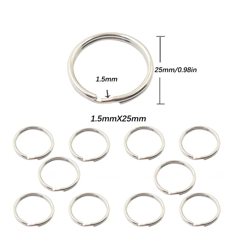 FYACCD 10 Pcs Key Rings Stainless Steel Key Rings Keychain