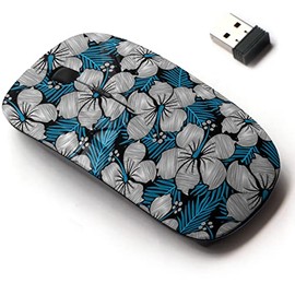 CJCBROES 2.4G Wireless Mouse with Cute Pattern Design for All Laptops and Desktops with Nano Receiver - scus Tropical Floral Embroidery