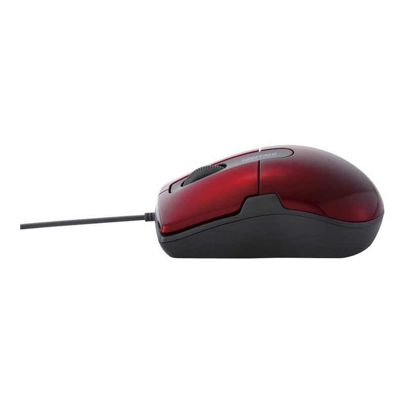 BUFFALO BSMBU26SM Series Wired Blue LED Mouse, Silent, 3 Buttons,