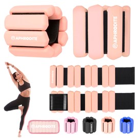 Ankle Weights for Women Men,Adjustable Wrist Arm Leg Weights Set for Home Gym Workout,Pilate,Yoga,Running,Walking, Pool Exercise,Barre,Weighted Bracelet,Set of 2 (1lb Each) (Flesh Pink)