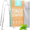 2 Pack Tongue Scraper, 100% Surgical 304 Stainless Steel Tongue