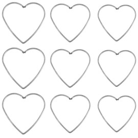 Garneck Pack of 9 Heart Shaped Metal Rings for DIY Projects - Metal Wire Hearts in 3 Sizes 8 cm - 10 cm 12 cm for Wreath and Decoration - Craft Accessories for Creative Ideas