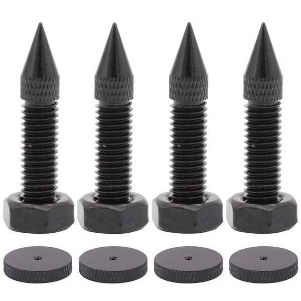 Flushbay 4 Pack Speaker Spikes M8 Black Audio Speaker Insulator