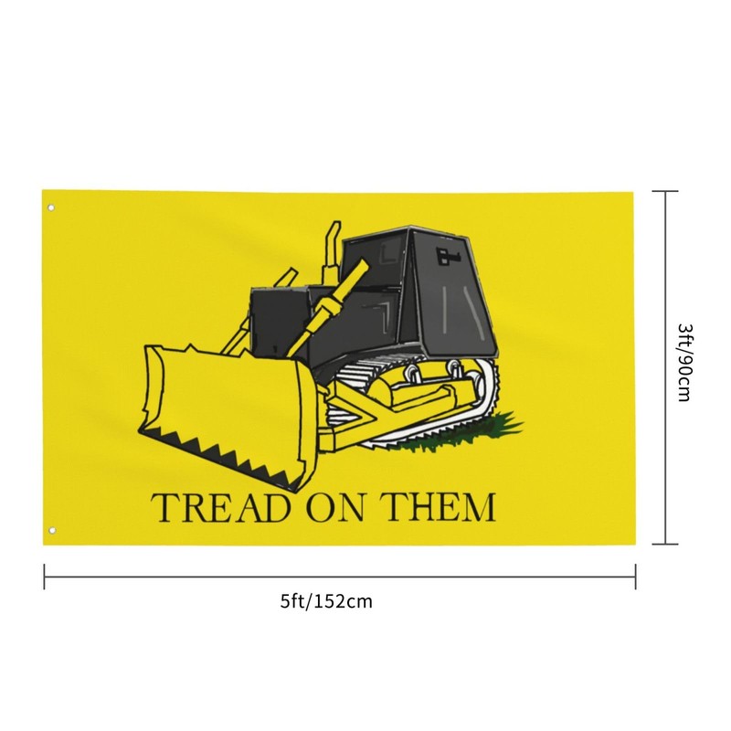 Tread On Them Killdozer Flag Outdoor Indoor Decorations Banner 3x5