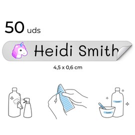 50 Customisable Mini Sticky Labels for Labelling Objects, Pens, Pencils, Dimensions: 4.2 x 0.5 cm