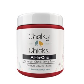 Chalky Chicks 4 Fl Oz Matte Firecracker (Red) Chalk Paint, Furniture Paint No Sanding All in One Paints Without Sanding for Cabinet, Wood, Crafts, Chalk Board, Walls, Dresser, Kitchen