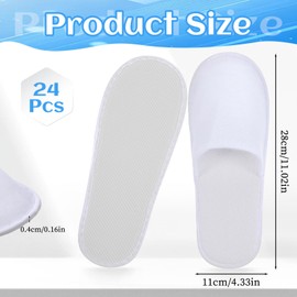 EupHHonycs 24 Pairs Disposable Slippers For Guests Spa Slippers Bulk Hotel Slippers Non Slip House Hotel Closed Toe Indoor Slipper for Women and Men, Size 10-11