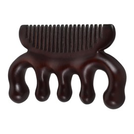 Outanaya Multi-purpose Scalp Massager Comb Sandalwood Wide Tooth Brush Detoxing Scalp Scrubber Hair Parting Tool