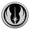 SW Jedi Order Logo Plastic Auto Emblem - [Silver][3'' x