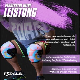 F3RALS ® Knee Bandage Strength Sports, Knee Support for Cross Training, Heavy Training, Knee Sleeves Gym, Knee Sleeves Powerlifting, Knee Sleeve Made of 7 mm Neoprene, Knee Support Unisex (Crown M)