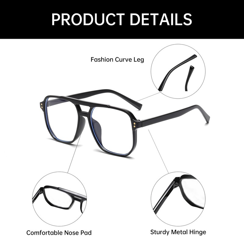 YAMEIZE Blue Light Filter Glasses for Women and Men Square