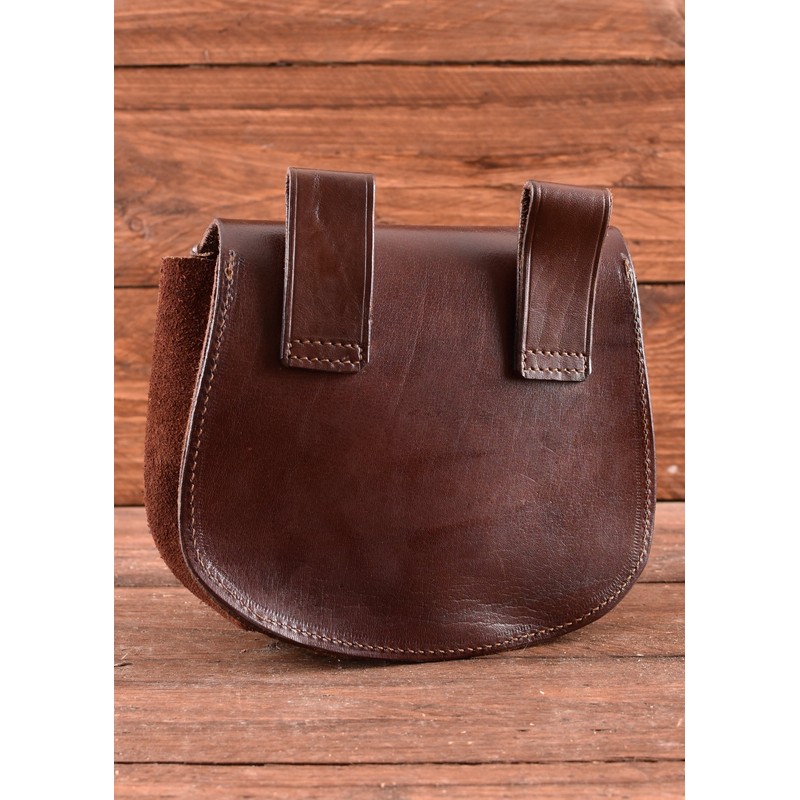 Battle-Merchant Medieval Belt Bag with Various Embossing Leather Bum Bag