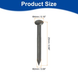 sourcing map 50Pcs Small Hardware Nails, 2D x 1" Brass Round Head Nail Common Finishing Nail for Household Woodworking Picture Hanging DIY Projects, Bronze