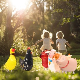 Farm Animal Balloons, 6 Pack Inflatable Farm Animals Walking Balloons for Birthday Party Baby Shower Decorations Farm Animal Birthday Party Supplies