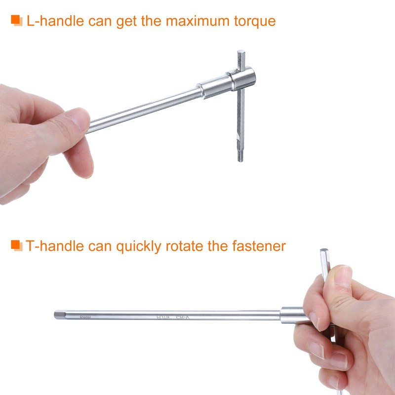 sourcing map Sliding T-Handle Hex Key Wrench Set 8mm/10mm/12mm Metric