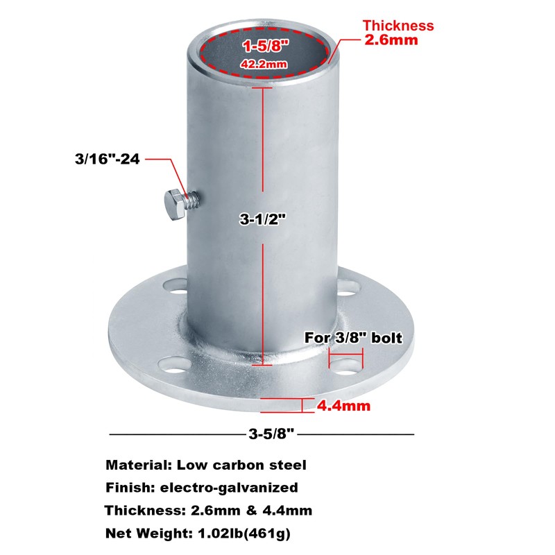 GBGS 4 Pcs 1-5/8"(Fits 1 5/8" OD) Chain Link Fence