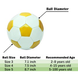 AYANICA Soccer Ball Size 3,4,5 Practice Training Gift Boys Girls Come with Pump and Needle