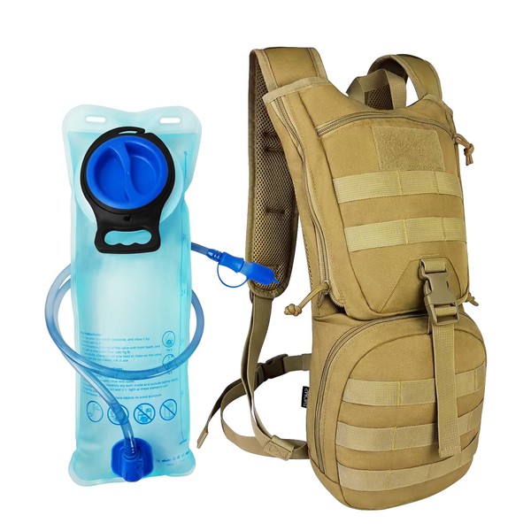 SUNRISING Tactical Molle Hydration Backpack with 3L Water Bladder -