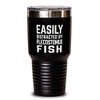 ODDITEES Funny Fish Tumbler Easily Distracted By Plecostomus Fish Tumbler