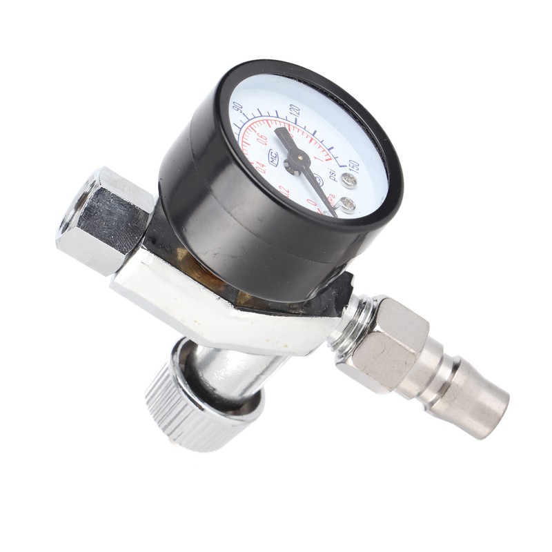 Mini Adjustable Spray Gun Air Regulator With Pressure Gauge Diaphragm