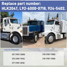 2 PCS Long Side Hood Stay Control Cable, fits for Peterbilt (1987-2010) 357 375 377 378 379, Replaces Parts #HLK2047 924-5402, L92-6000-0718