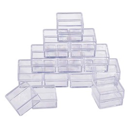 BENECREAT 16 Piece Plastic Divided Case, Highly Transparent, Accessory Case, Bead Storage, Parts Storage Case, Refill Container, Storage Box for Small Items