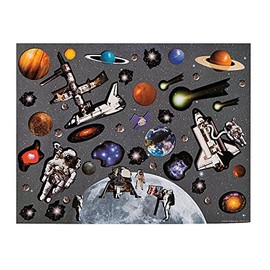 Fun Express Moon & Space Station Sticker Scene - 12 Pieces - Educational and Learning Activities for Kids