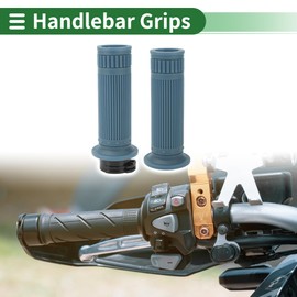 VekAuto 1" 25mm 1.1" 28mm Motorcycle Hand Grips Cover Kit Non Slip TPU Handlebar Grips for Motorcycle Scooter Bicycle ATV Gray Blue 1 Set