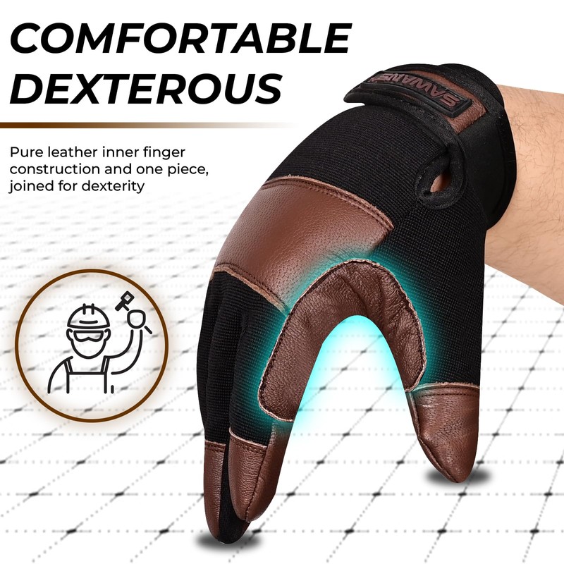 SAWANS Leather Gardening Gloves Working for Women and Men Thorn