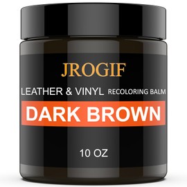Leather Recoloring Balm, Leather Repair Kit for Furniture, Leather Dye, Leather Color Restorer for Couches, Leather Scratch Remover, Leather Paint for Furniture (10 OZ Dark Brown)