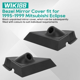 WIKIBB Bezel Mirror Cover Compatible with 1995-1999 Mitsubishi Eclipse Side Door Rear View Mirror Cover Bracket, Black 2Sets