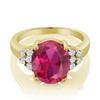 Gem Stone King 18K Yellow Gold Plated Silver Red Created