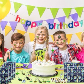 Heartsking Party Bag Fillers for Kids, Baby Birthday Decorations 12 Pcs Yoda Keychains 4 Pcs Tattoos Stickers 10 Party Bags Theme Birthday Decorations Gifts for Boys Girls Adults