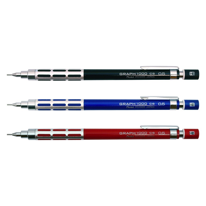 Pentel Graphlet Mechanical Pencil Graph1000CS, 0.5mm, Red (PG1005CS-B)