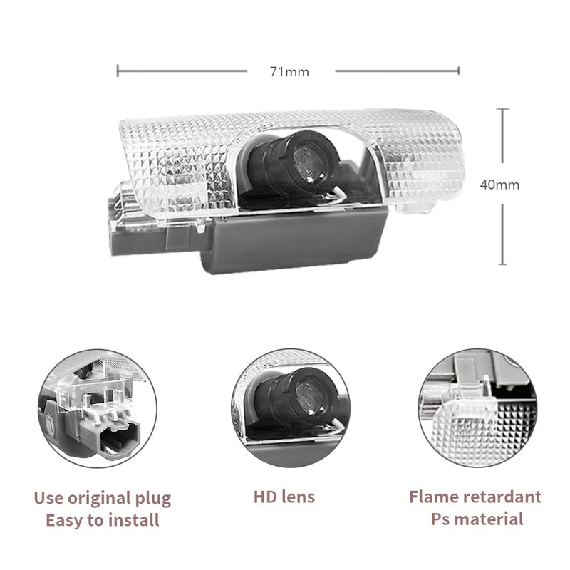 uunonaha 2 pcs Non-Fading LED Car Door Logo Lights Courtesy