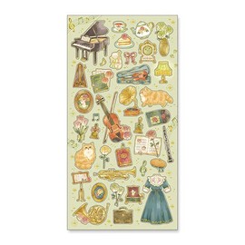 Mind Wave Pearl Paper × Gold Leaf Cute High-Quality Sticker Spine Sticker (Classical Music)