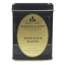 Harney & Sons White Peach Matcha Tea, Loose 4 Ounce tin