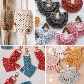 G2PLUS Macrame Yarn 4 mm, 100 m White Cotton Yarn, Cotton Cord, Cord Knitting, Warp Yarn for DIY Crafts, Wall Hanging, Plant Hanger