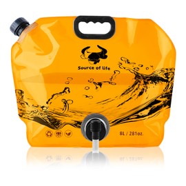 Coipdfty Camping Water Jug 2.1 Gallon CollapsibleWater Container Portable Water Bag for TravelOutdoor Hiking BPA Free Lightweight (Orange (2.1 Gal), 1)