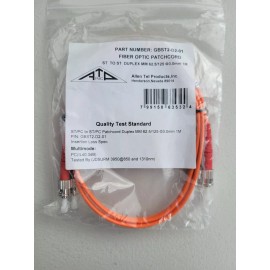 Allen Tel Set of 2 Allen Tel GBST2-D2-01 62.5/125 Duplex MM ST to ST 1 Meter Fiber Cable