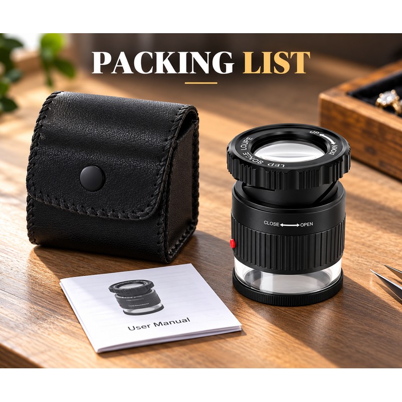 30X LED Magnifying Loupe for Jewelry Inspection – Adjustable Metal