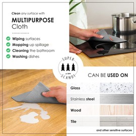 SUPERSCANDI Swedish Dishcloths for Kitchen Grey 10 Pack Reusable Compostable Kitchen Cloth Made in Sweden Cellulose Sponge Swedish Dish Cloths for Washing Dishes Reusable Paper Towels washable