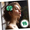 Baluue Cute Shamrock Hair Clips for Patrick's Day Multi-layer Bow