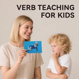 Dotimo 52 Action Verbs Flash Cards for Kids - Vocabulary Builder & ESL Teaching Materials with Picture Cards, 4"x5.8" Non Verbal Communication Tools for Speech Therapy, Autism & Preschool Learning