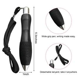 Lyforx 14pcs Big Fat Pens Aids Writing - 2 Pens + 6 Black Refills + 6 Blue Refills for Tremor, Arthritis, Parkinson, Handicap, Carpal Tunnel