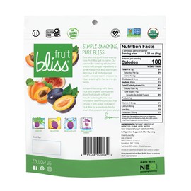 Fruit Bliss Dried Fruit Mix – Fruit Medley of Organic, Dried & Pitted Apricots, Plums & Figs - Organic Fruit Snacks, Dried Fruit Snacks, Resealable Pouches, Gluten-Free Vegan Snacks (3 Pack 5oz. Each)