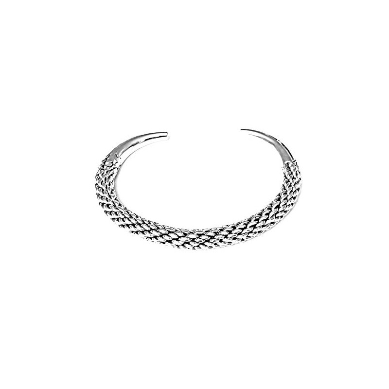 Treasure Bay Men's Solid Sterling Silver Bangle Bracelet